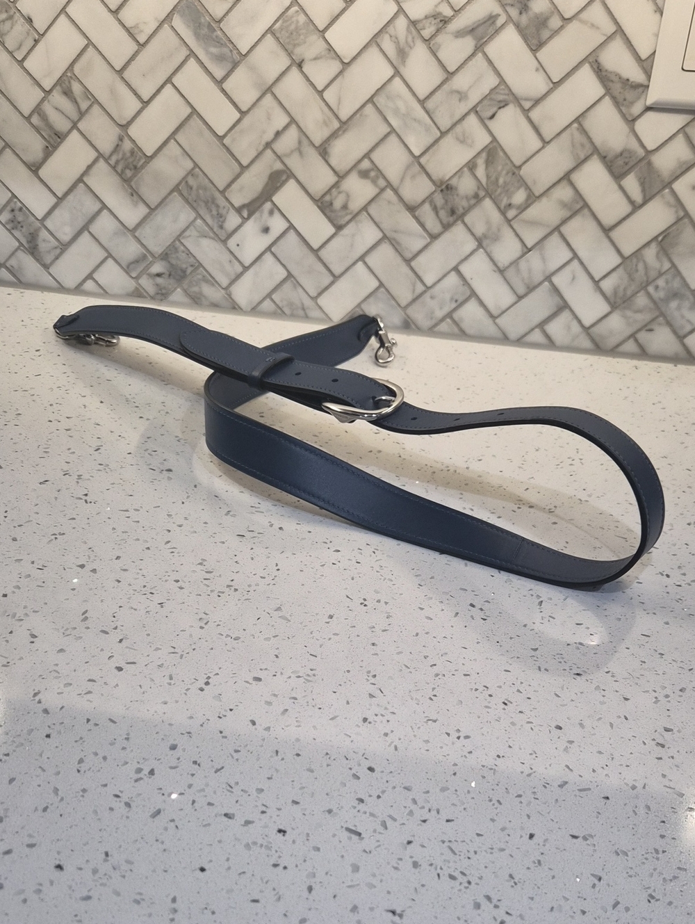COACH BLUE Leather Strap Belt in Dark Blue